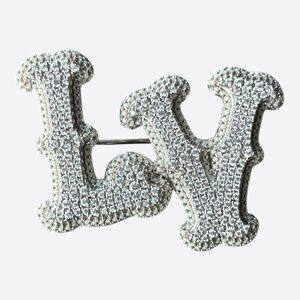 Louis Vuitton Silver & Crystal LV Ranch Brooch
